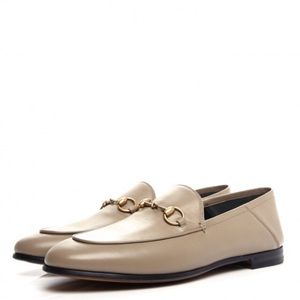 NEW Gucci Brixton Horsebit Loafers 37 beige